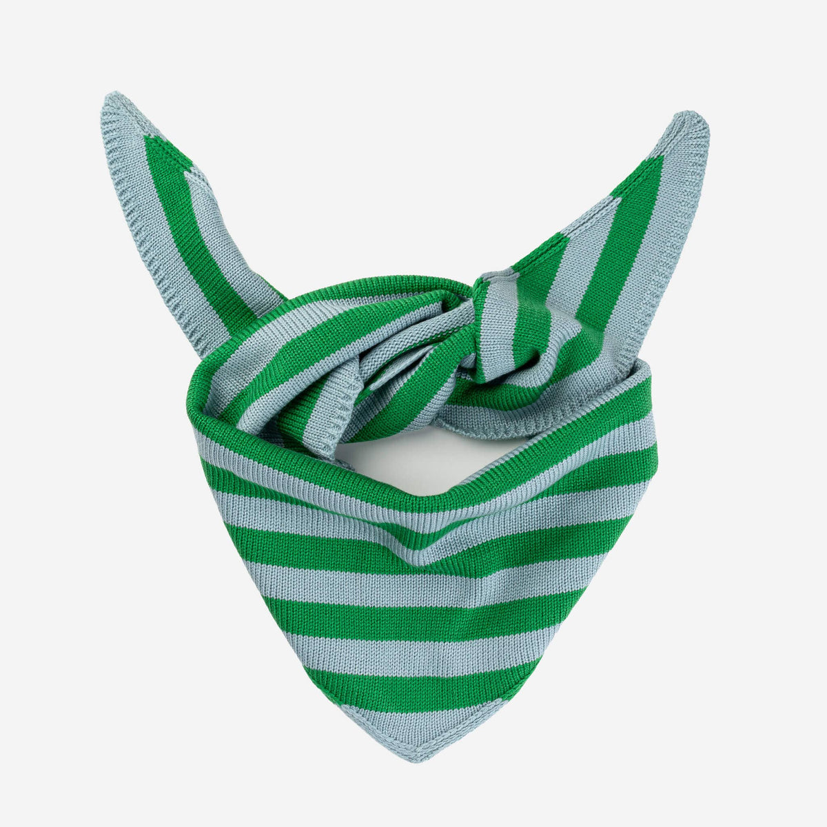 Simple Stripe Triangle Scarf: Kelly Stone Blue