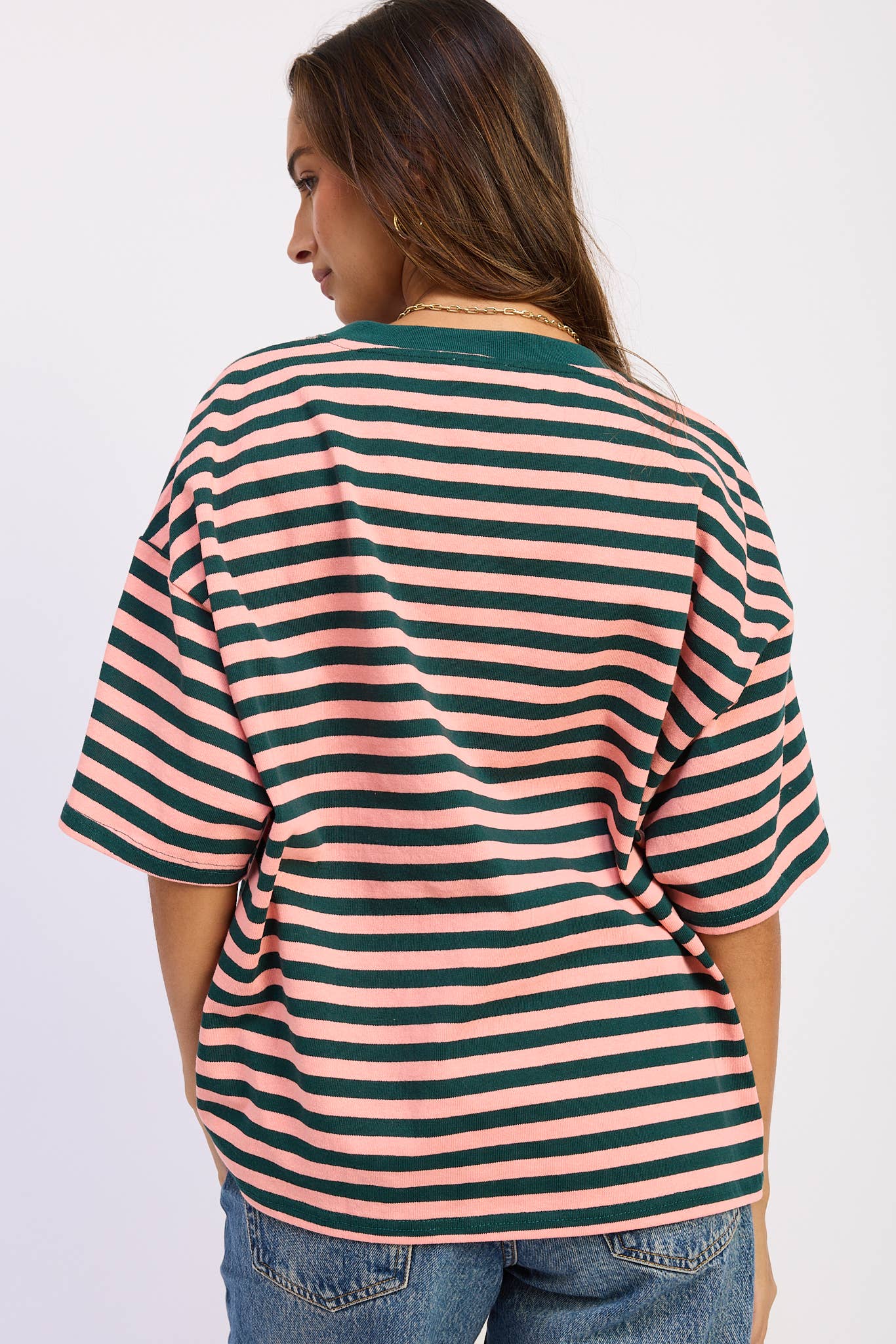 Oversized Stripe Short Sleeve T-Shirt