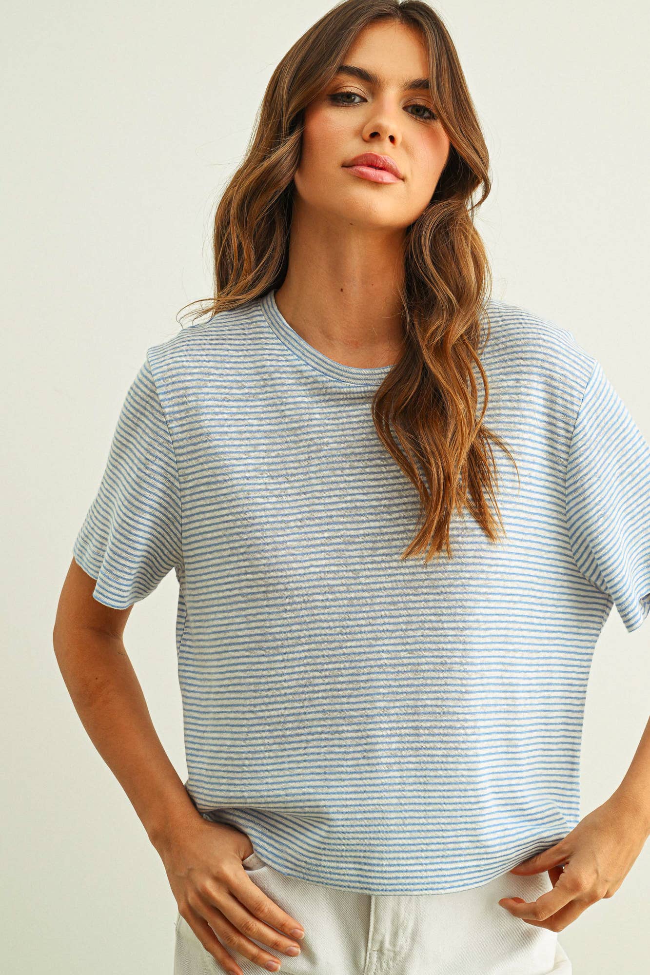 Blue Stripe Boxy Tee