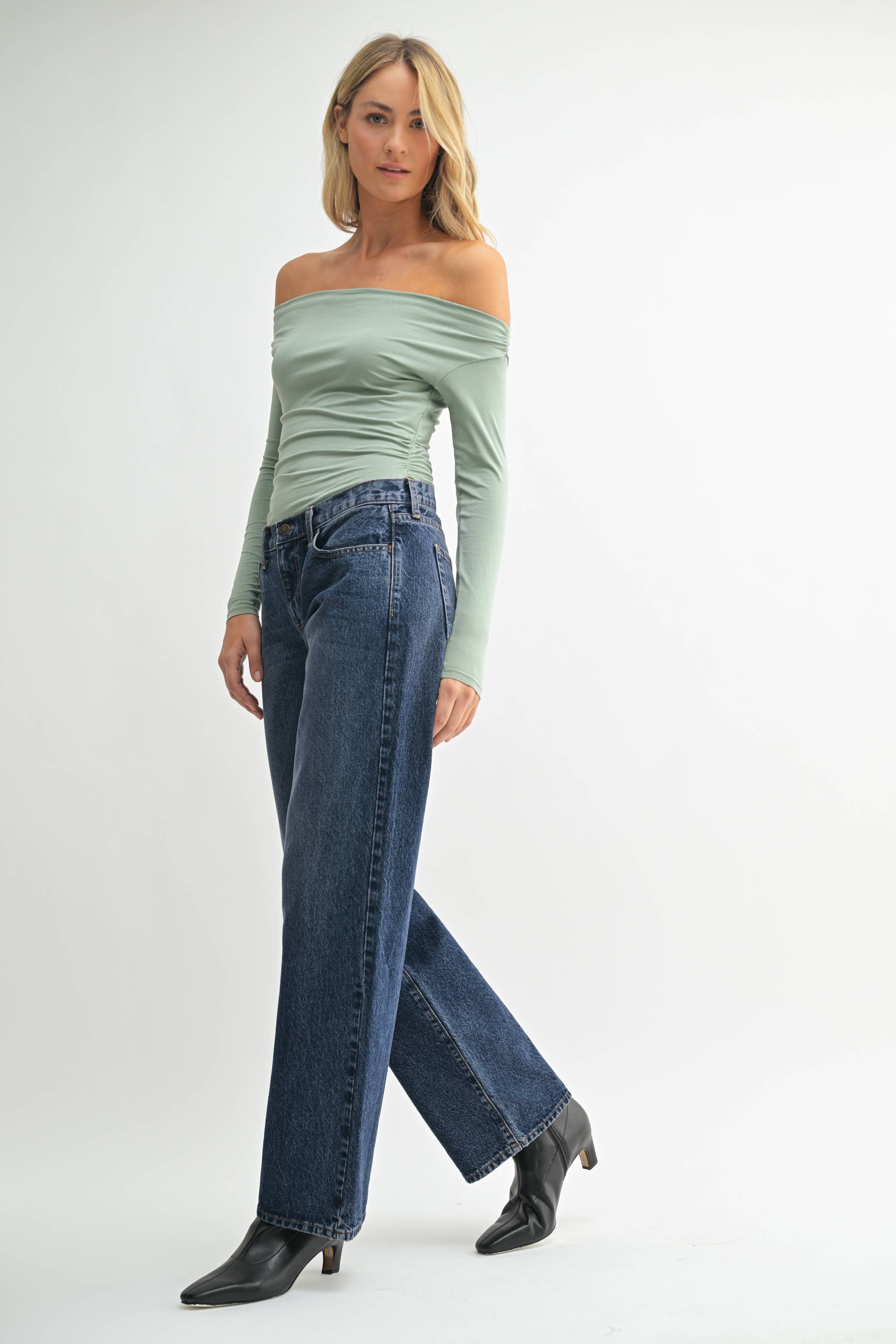 Low Rise Baggy Slouch - Vintage Dark Wash