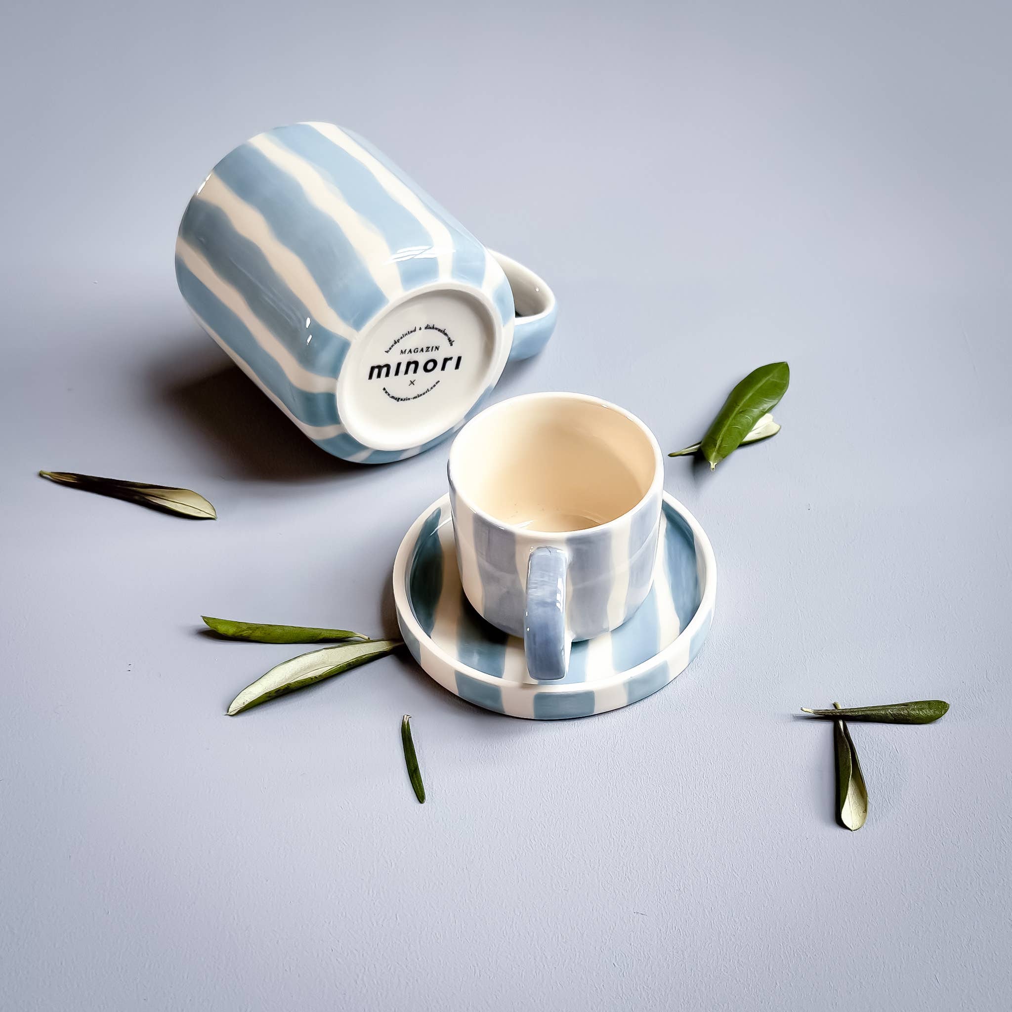 Espresso Stripes Cups- morning azzurro (set of 2 - 4 pieces)