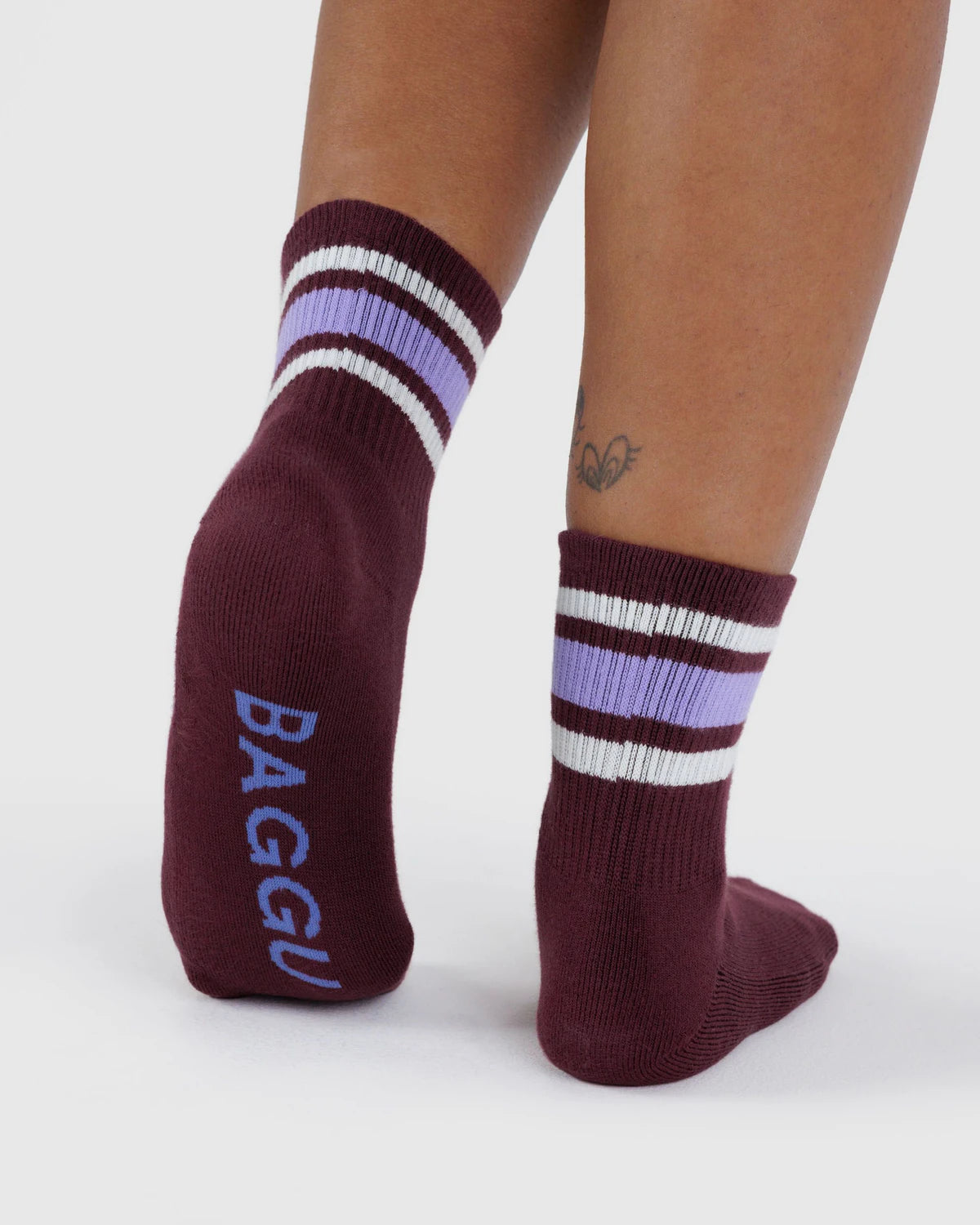 Ribbed Socks - Mahogany Stripe