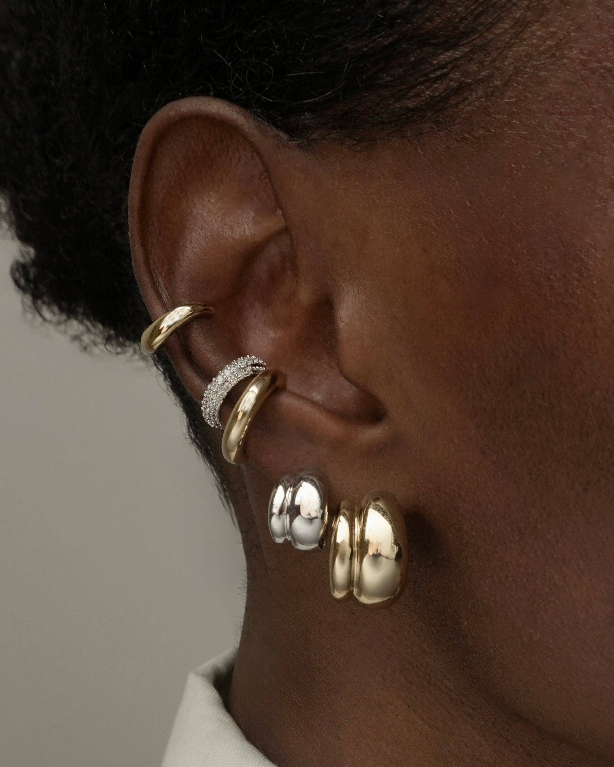 Petite Sofie Volume Hoops - Silver