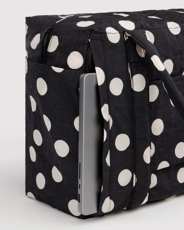 Small Cloud Carry-On - Black And Cream Polka Dot