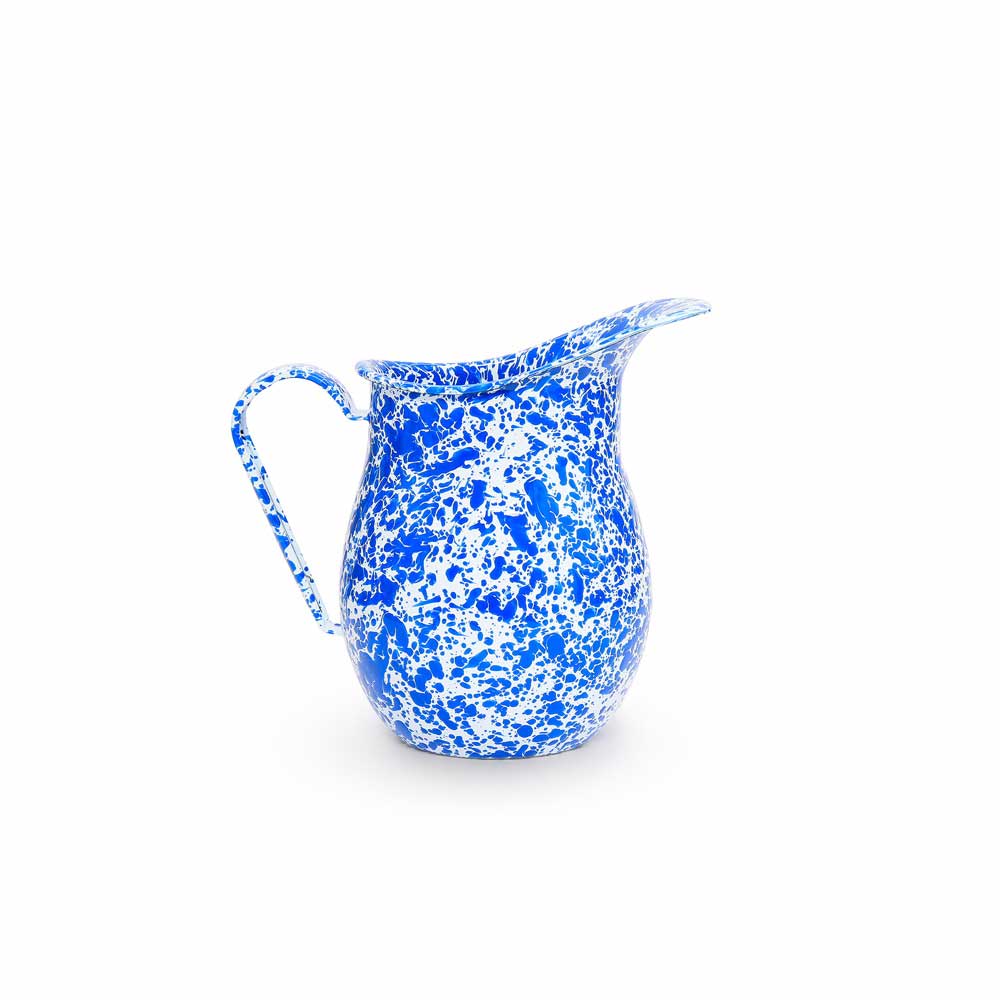 Splatter Enamelwear Large Pitcher - Blue