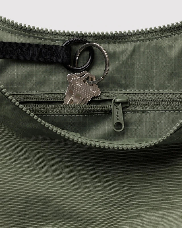 Medium Nylon Crescent Bag -  Caper