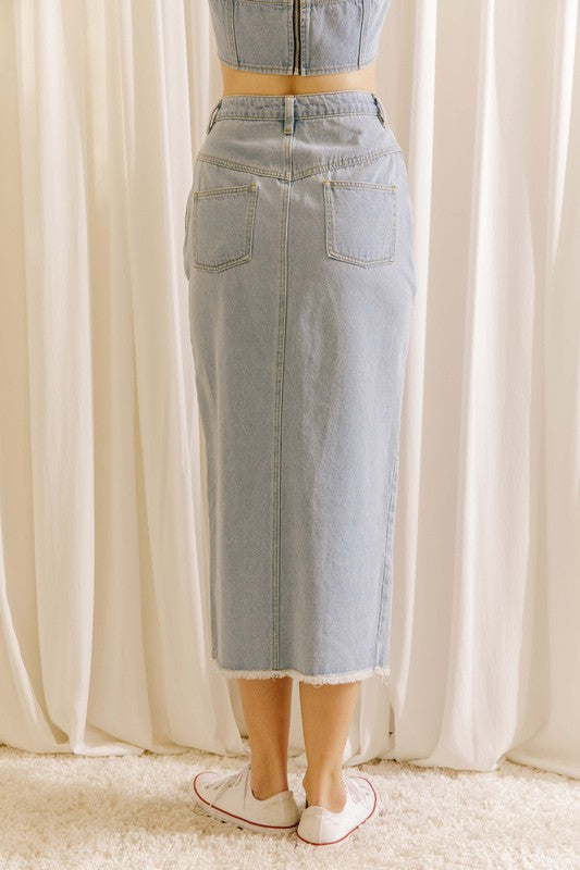 Denim Midi Skirt