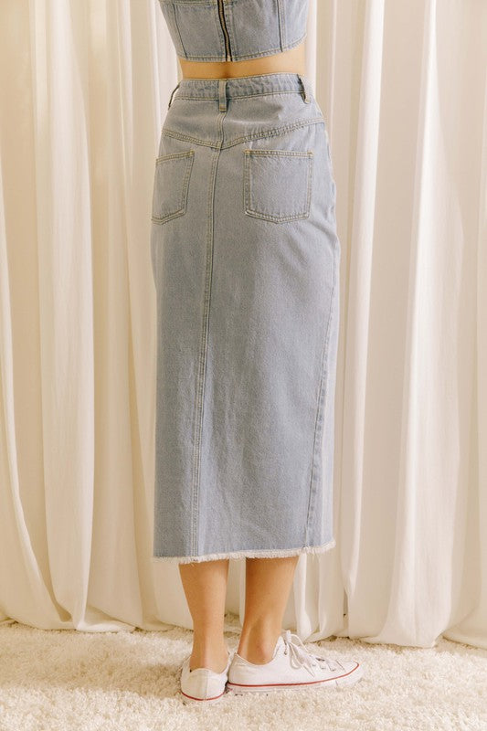 Denim Midi Skirt