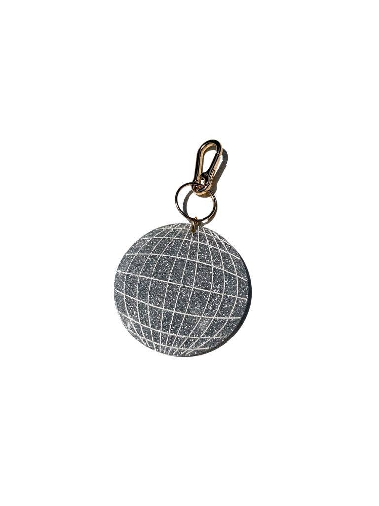 Hand-painted Disco Ball Bag Charm & Keychain