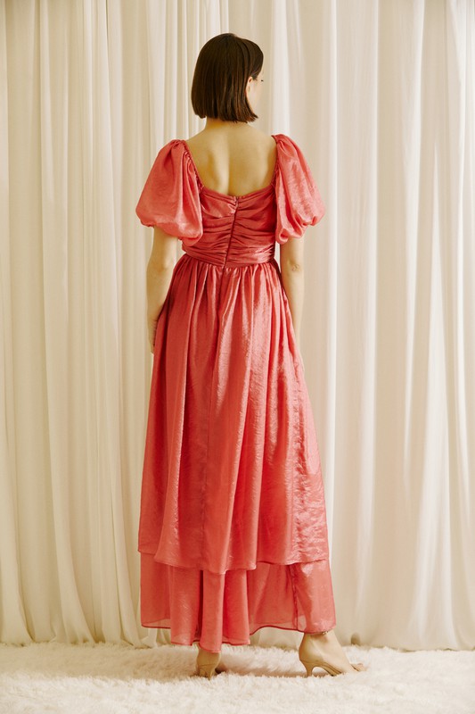 Berry Metallic Midi Dress 