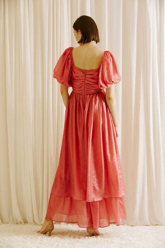 Berry Metallic Midi Dress 