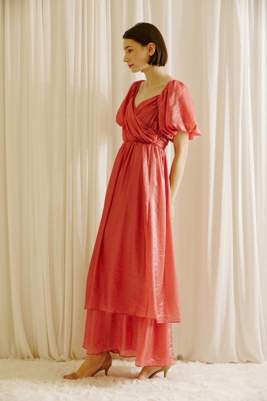 Berry Metallic Midi Dress 