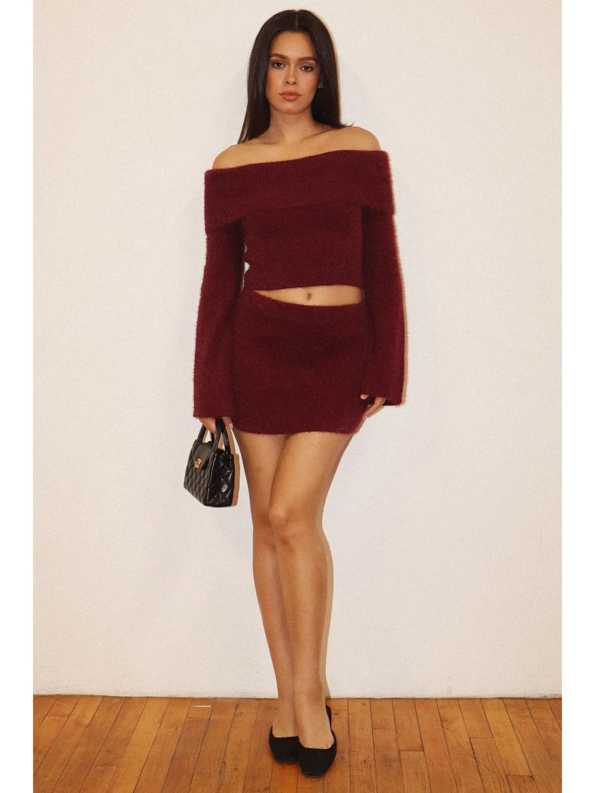 Off-Shoulder Knit Top