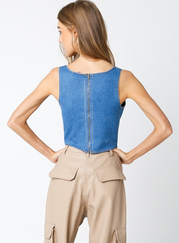 Rhonda Denim Top