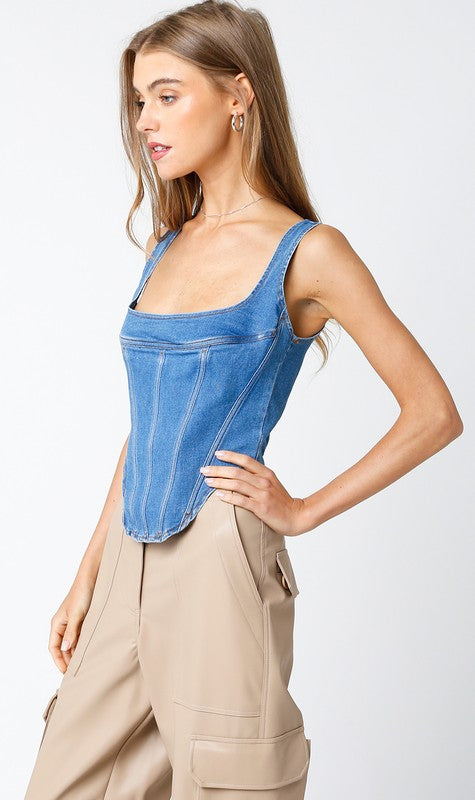 Rhonda Denim Top