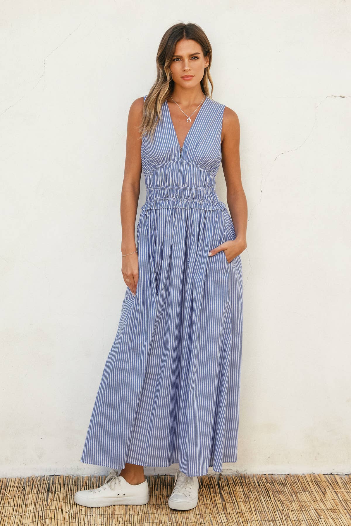 Campbell Striped Midi Dress
