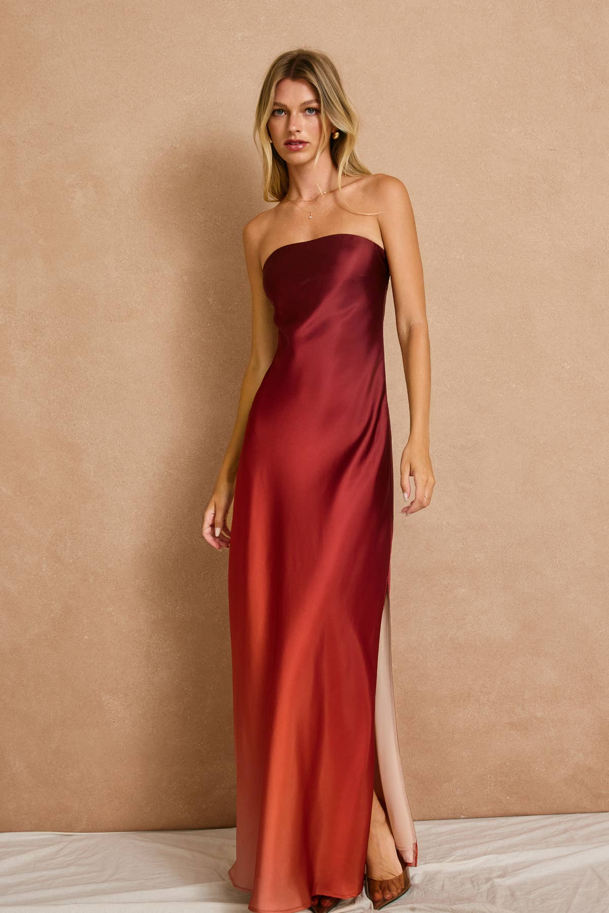Radiance Ombre Strapless Maxi Dress