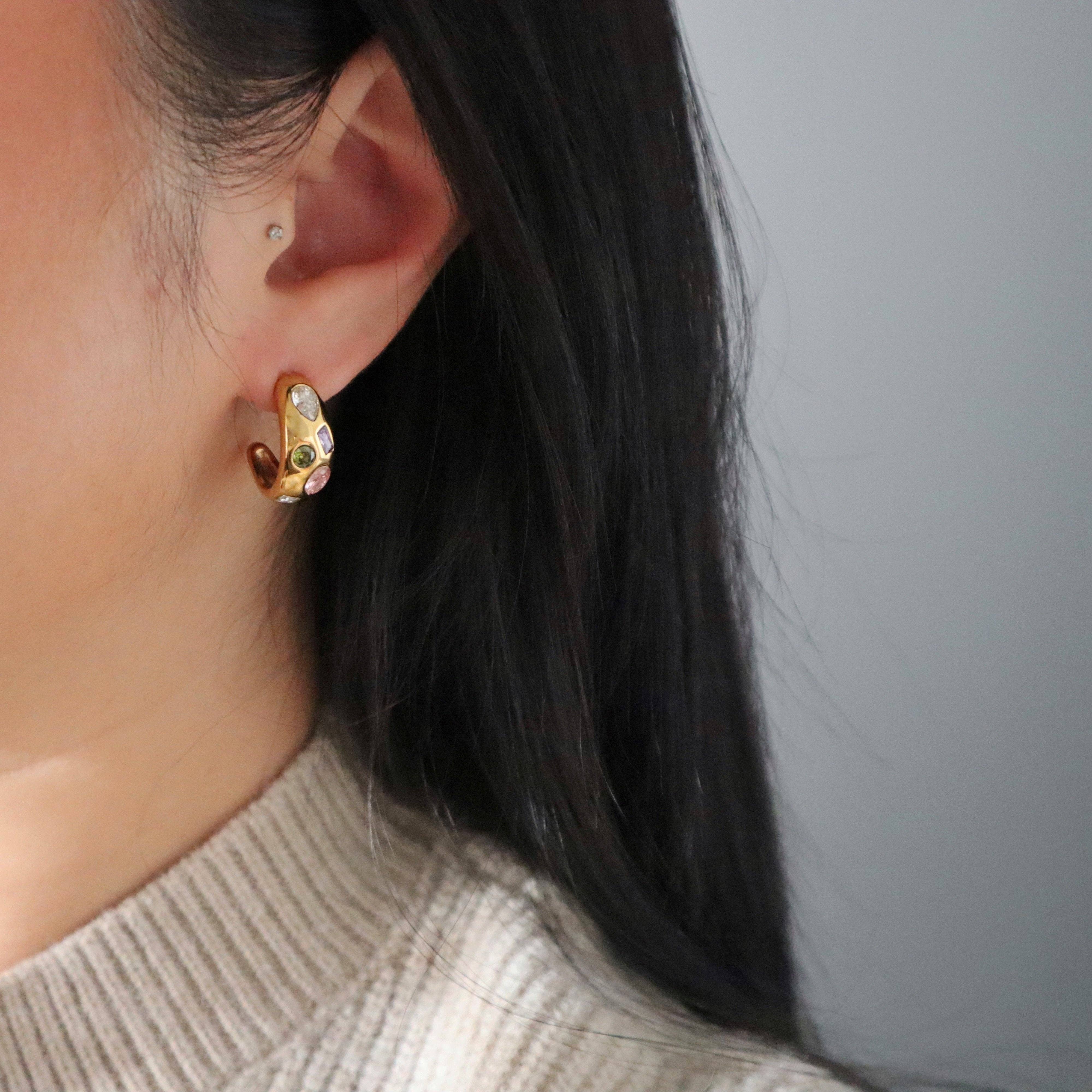 Mosaic Hoops | Multicolor Gems