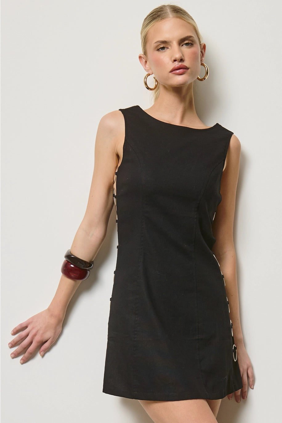 Cut Out Mini Dress with O-Ring Detail