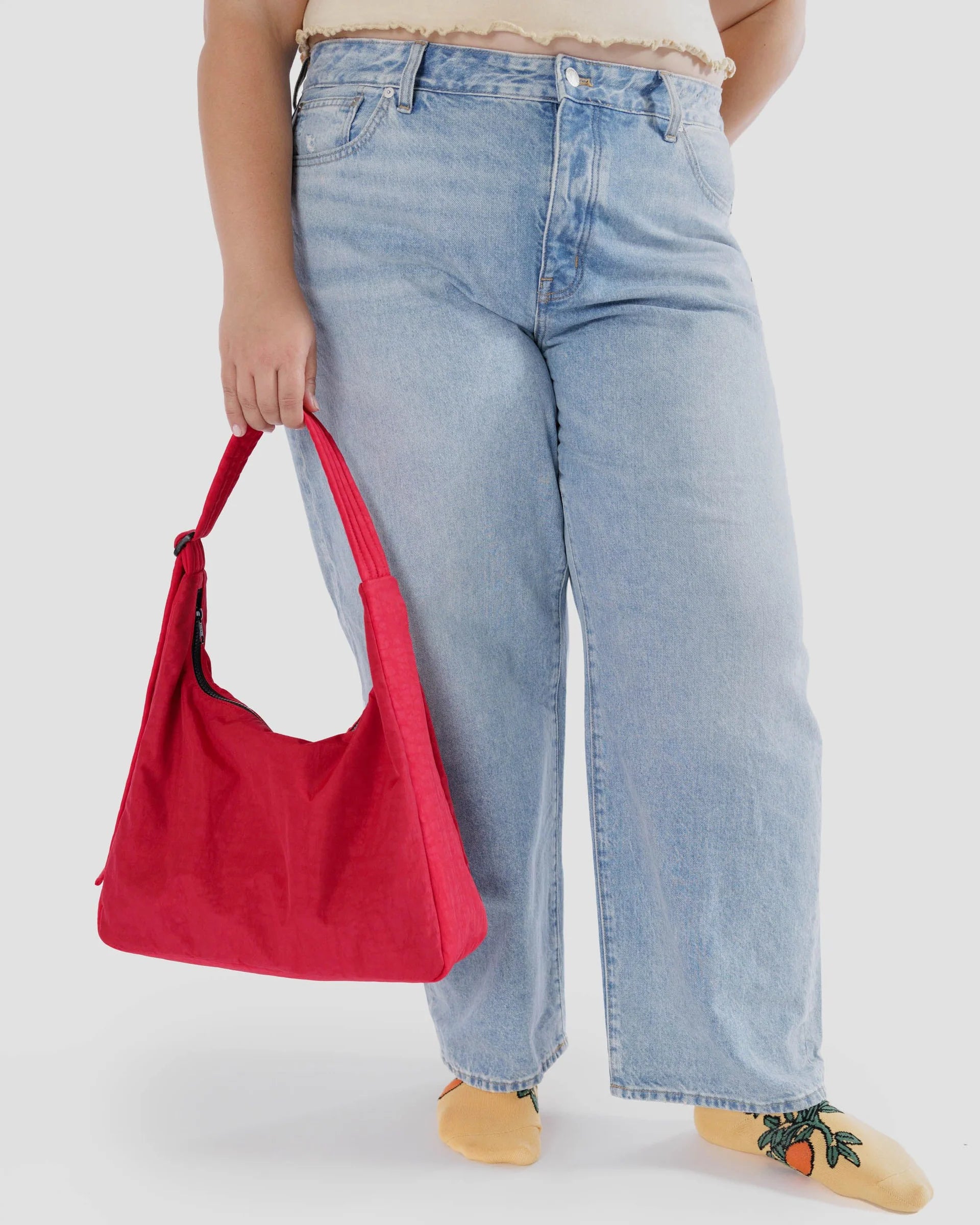 Big Nylon Shoulder Bag - Candy Apple