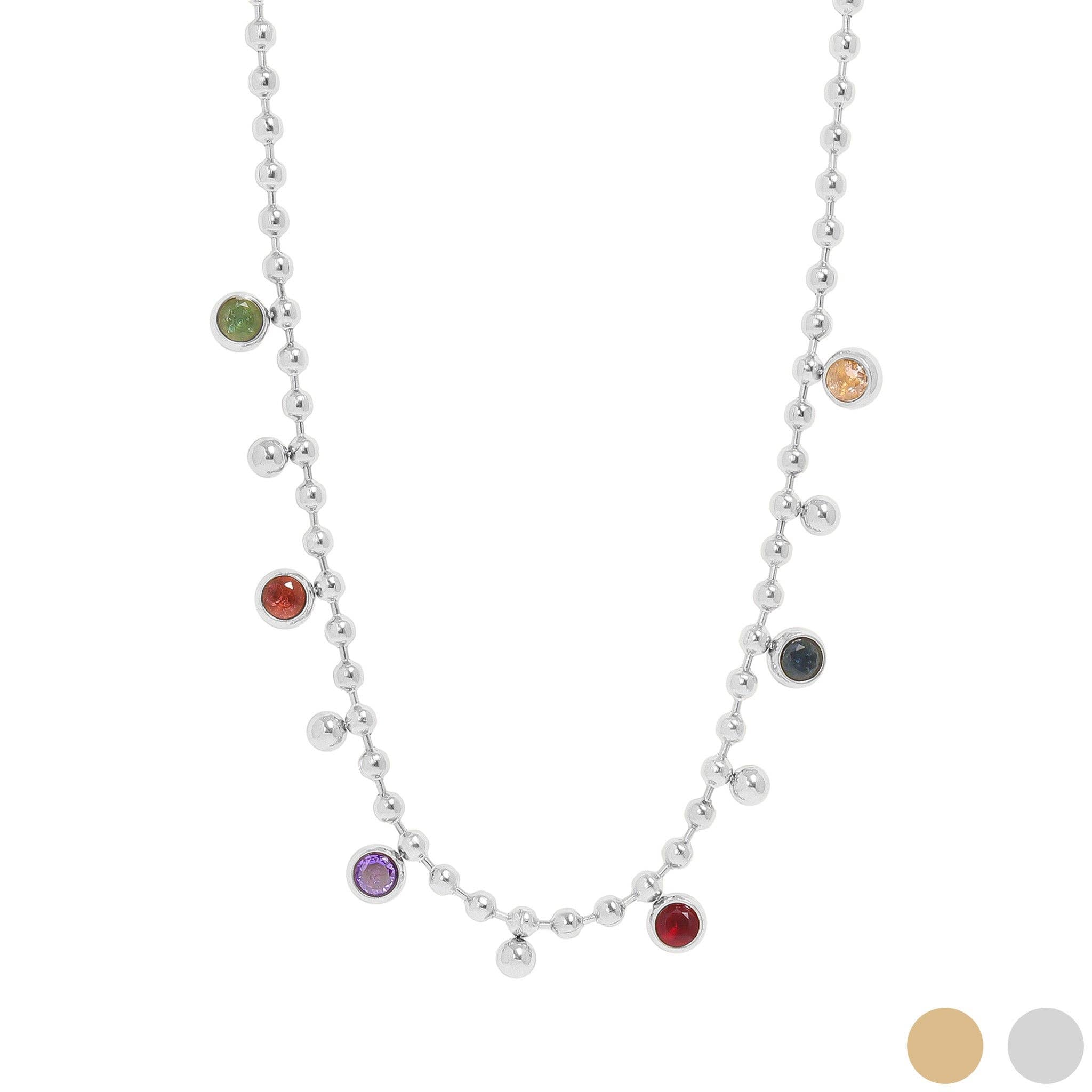 Multicolor Beaded Charm Necklace