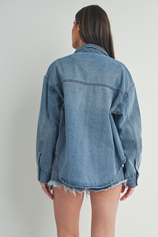 Medium Denim Shacket