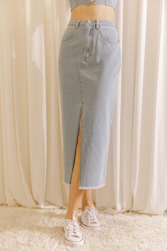 Denim Midi Skirt