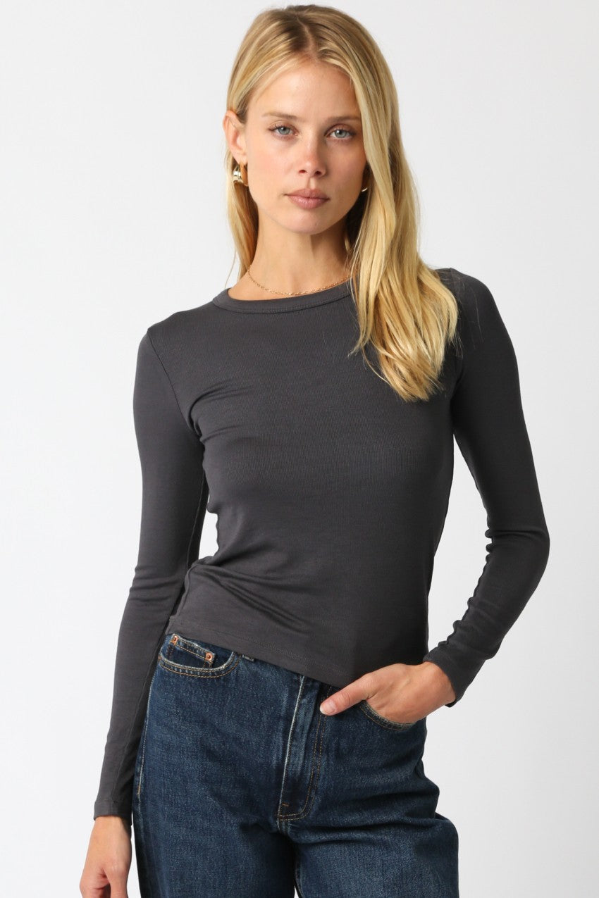 Jessie Long Sleeve Top - Ash