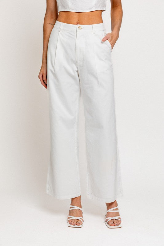 White Linen Trousers 
