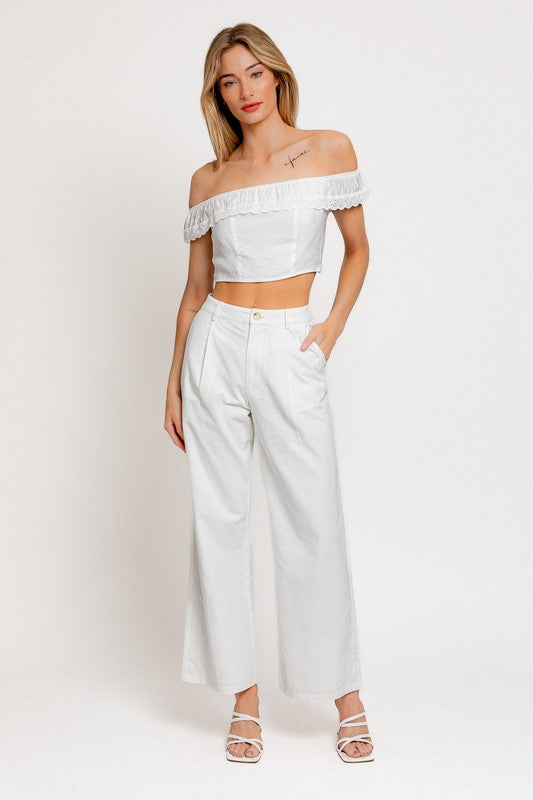 White Linen Trousers 