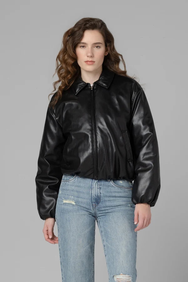 Knock Out Leather Bomber