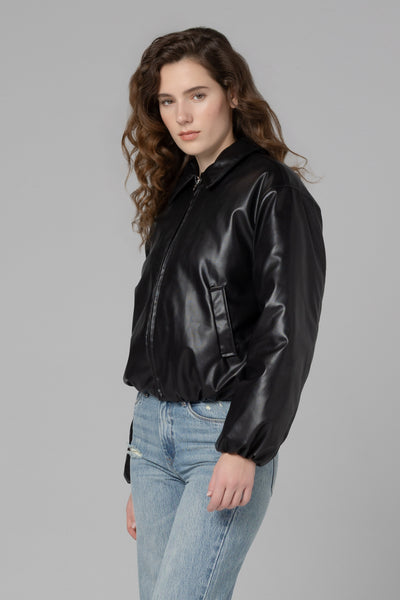 Knock Out Leather Bomber