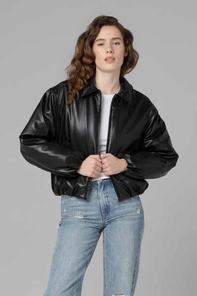 Knock Out Leather Bomber