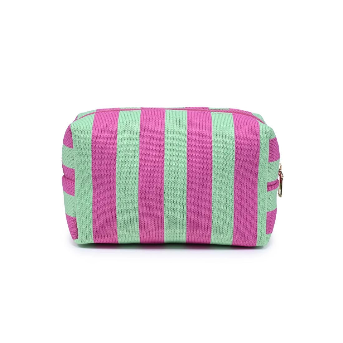 Essential Stripe Cosmetic & Travel Organizer Pouch - Mint Pink