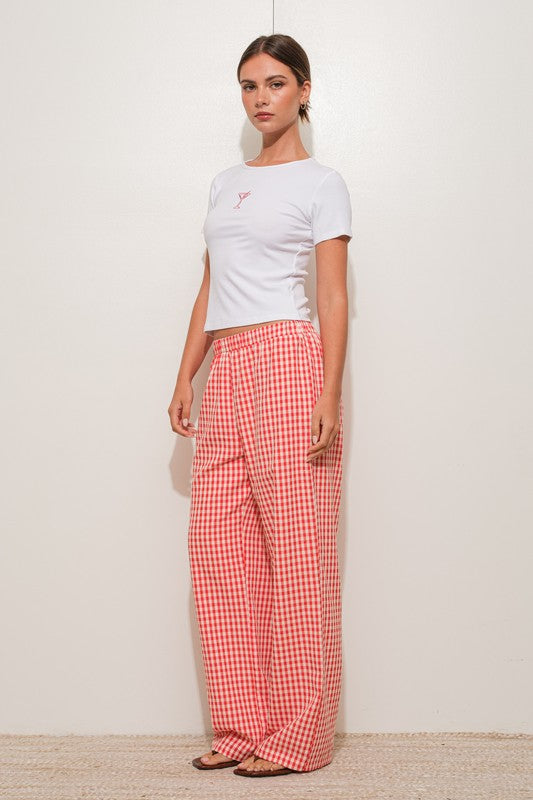 Relaxed Gingham Pants