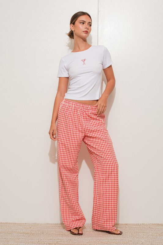 Relaxed Gingham Pants