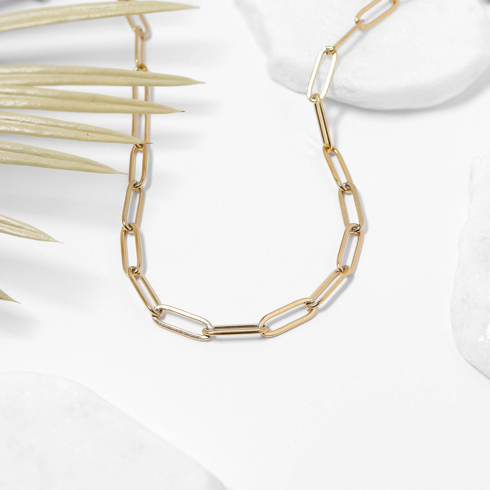 18K Gold Plated Mini Paperclip Chain Necklace