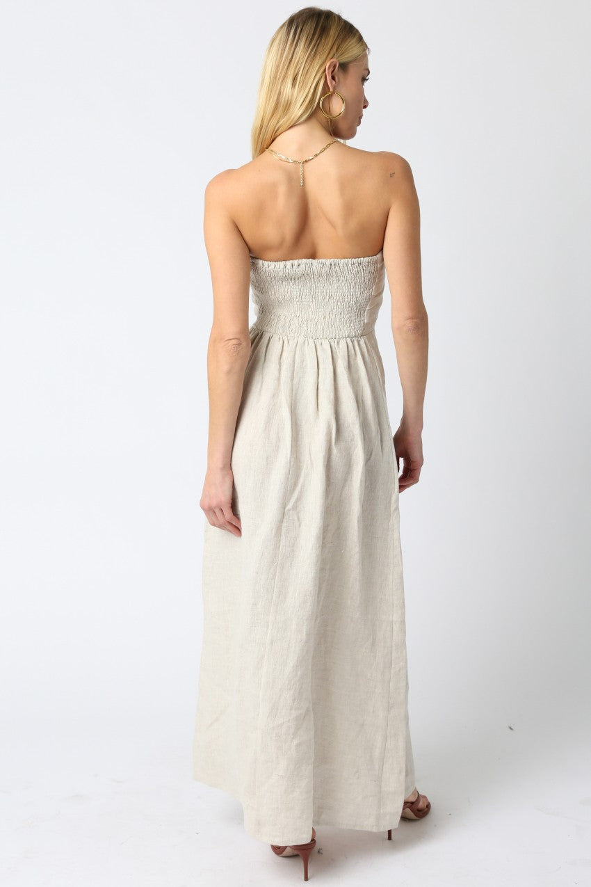 Irise Linen Maxi Dress - Natural