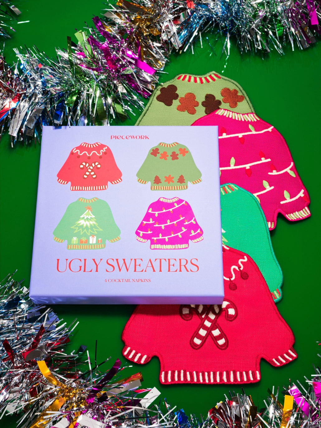 Ugly Sweaters Cocktail Napkins - Set of 4