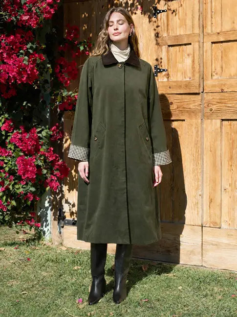 Contrast Plaid Car Coat
