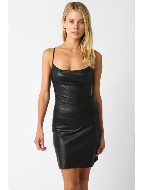 Diya Leather Mini Dress