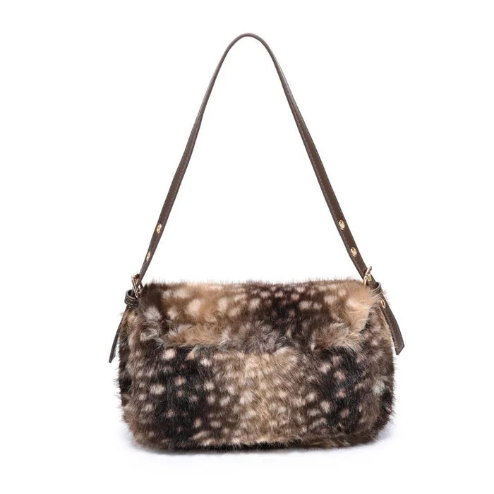 Beverly - Fawn Faux Fur Shoulder Bag