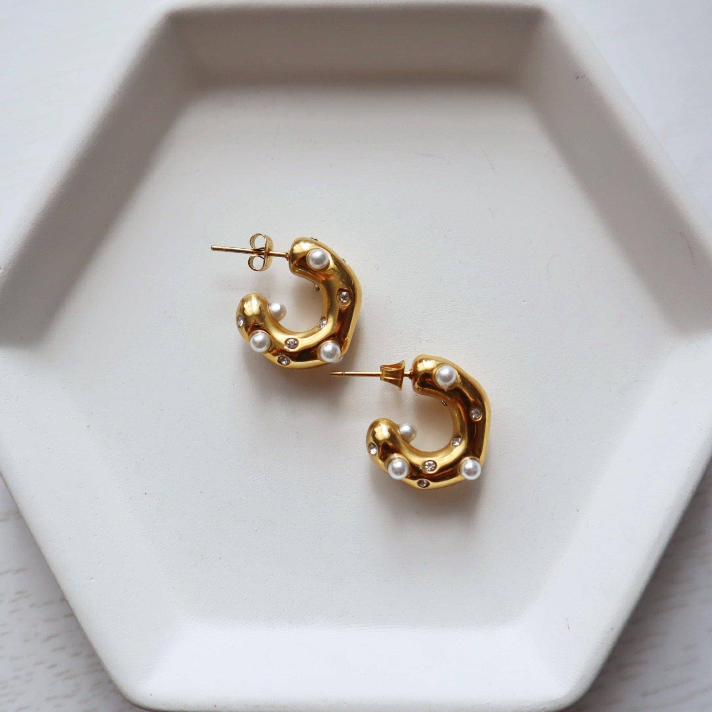 Dazzle Hoops - Pearls and CZ