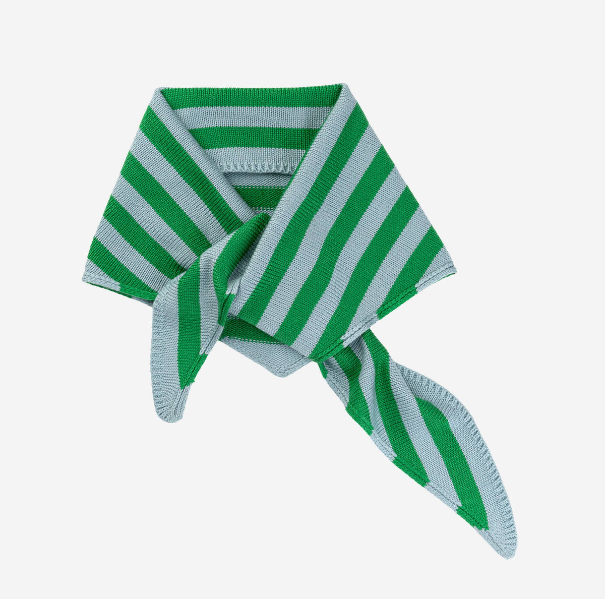 Simple Stripe Triangle Scarf: Kelly Stone Blue