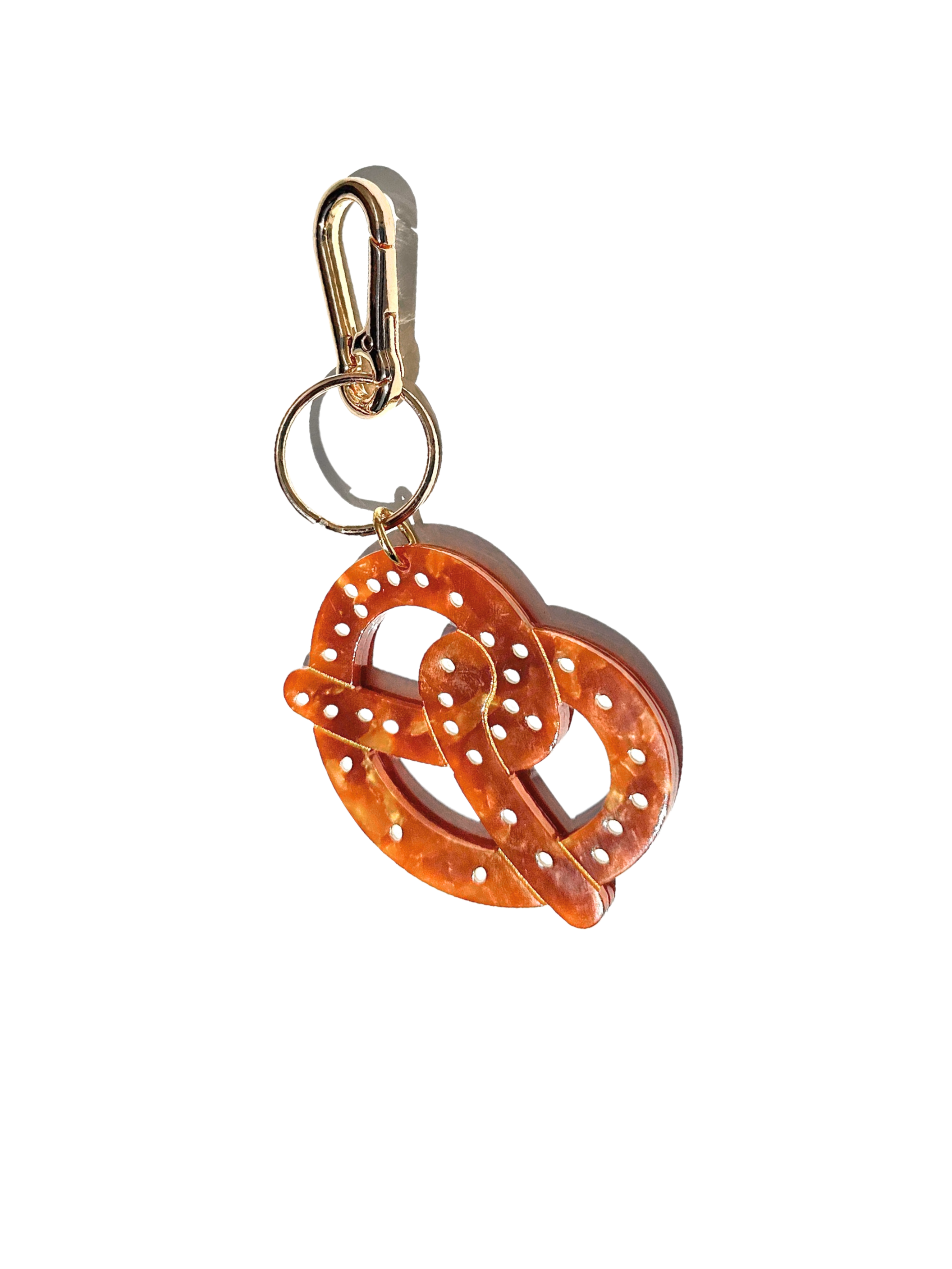 Hand-painted Pretzel Bag Charm & Keychain 