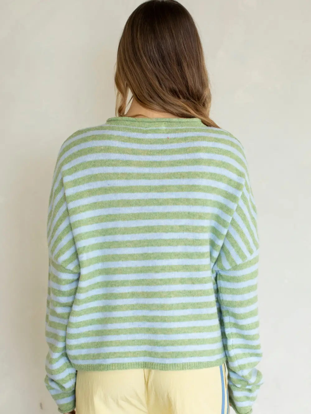 Stripe Piper Cardigan - Matcha & Sky