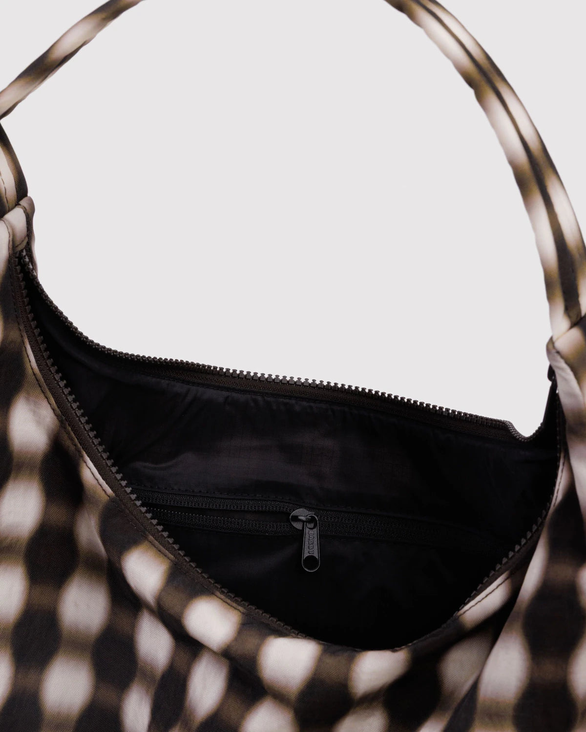 Nylon Shoulder Bag - Blurred Gingham Brown