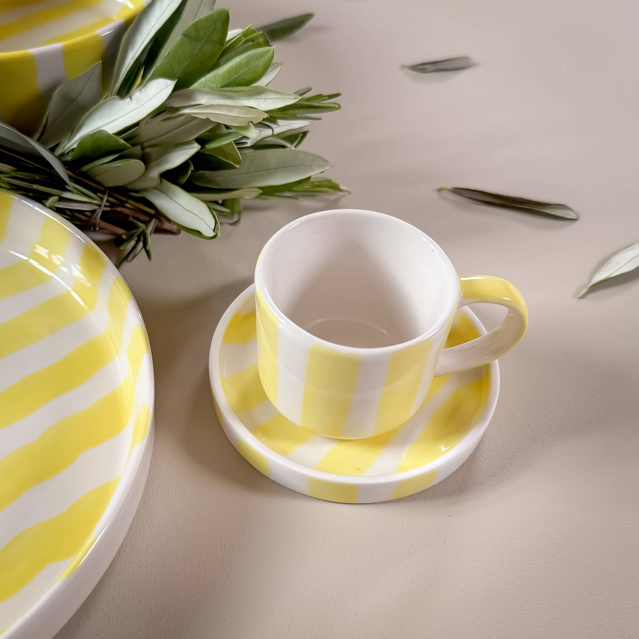 Espresso Stripes Cups - beach yellow (set of 2 - 4 pieces) 