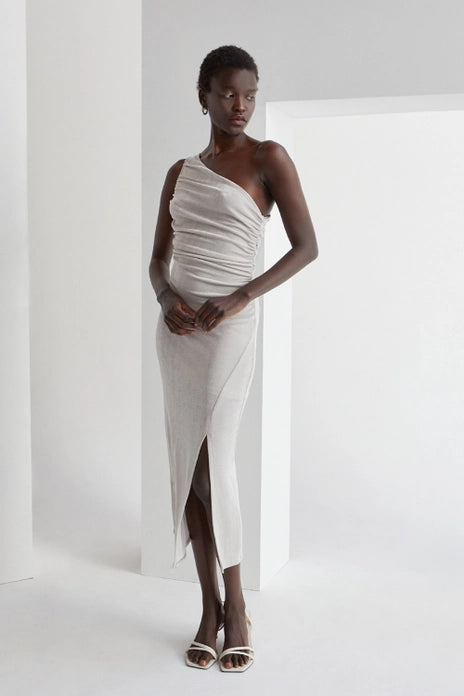 Katrina One Shoulder Knit Midi Dress 