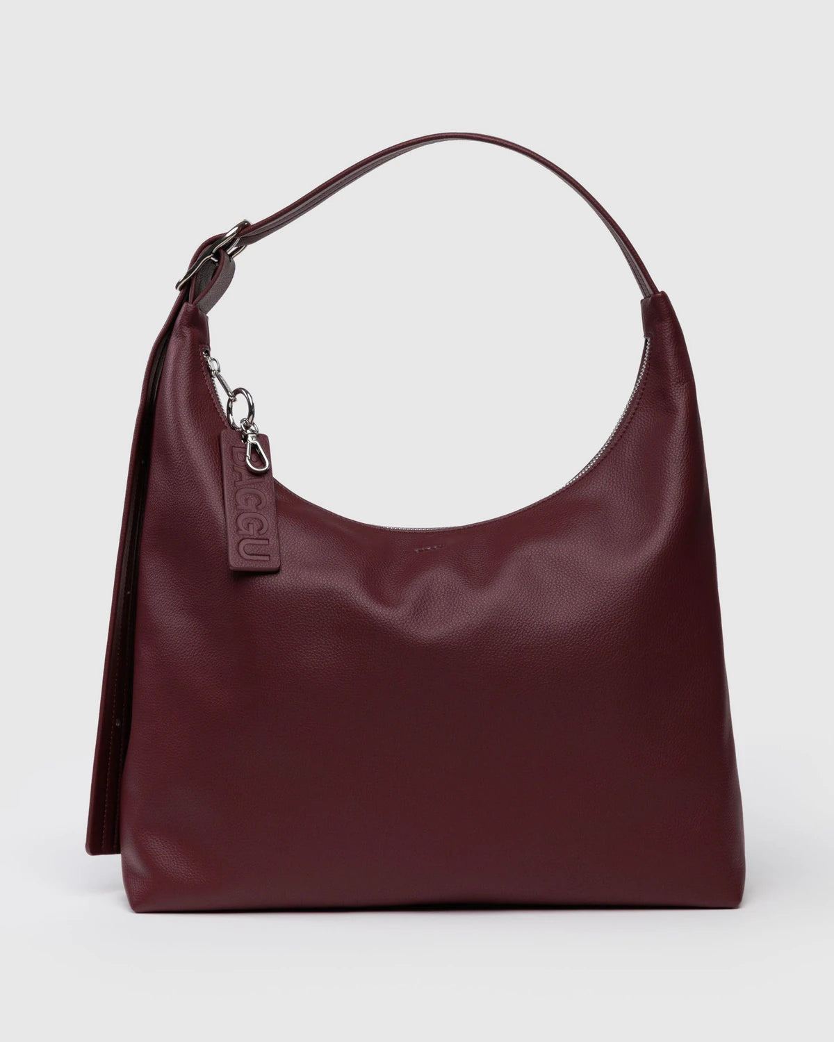 Recycled Leather Shoulder Bag - Mahogany